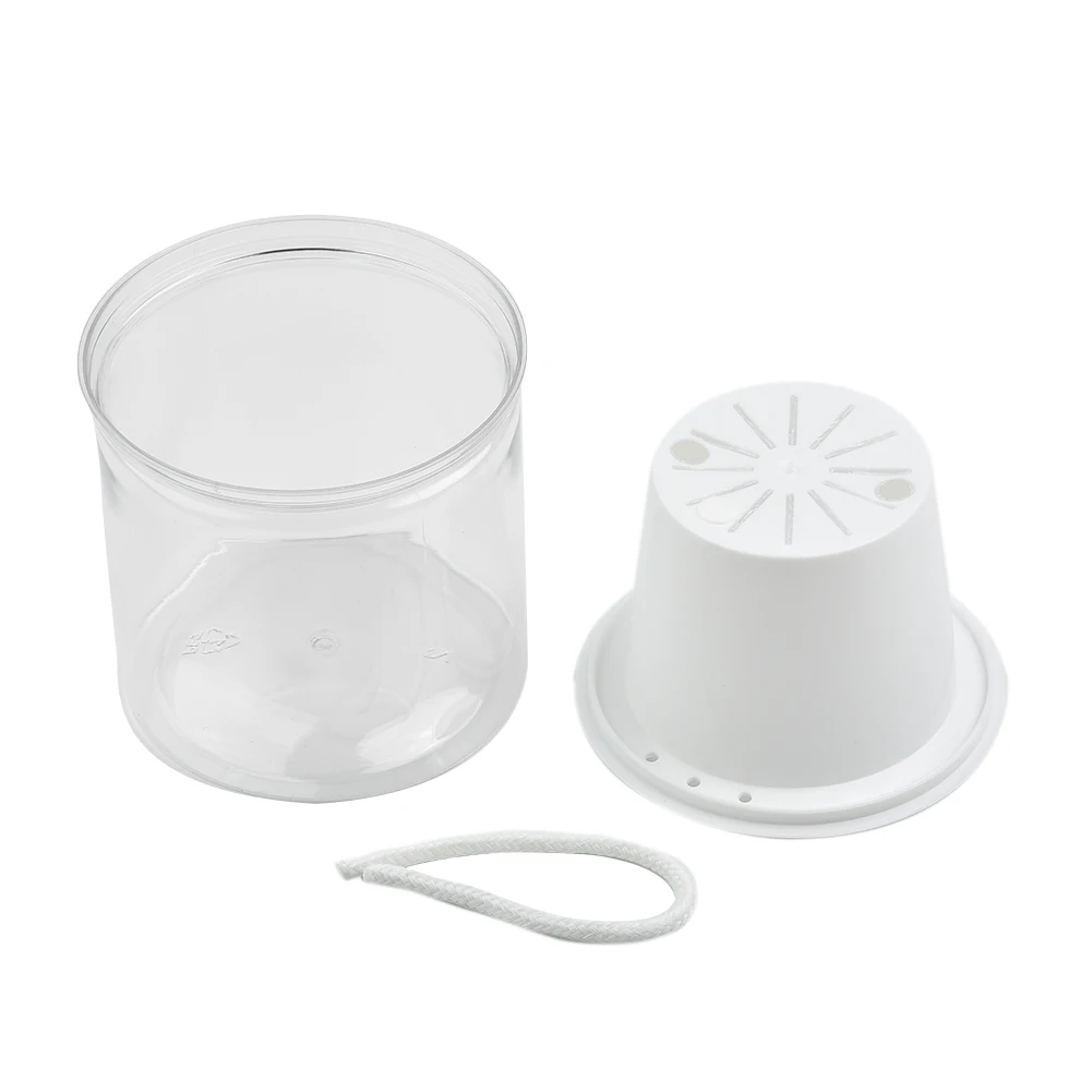 

Lazy Flower Pot Automatic Water Absorption Transparent Round Plastic Hydroponic Flower Pot Creative Resin Succulent Flower Pot