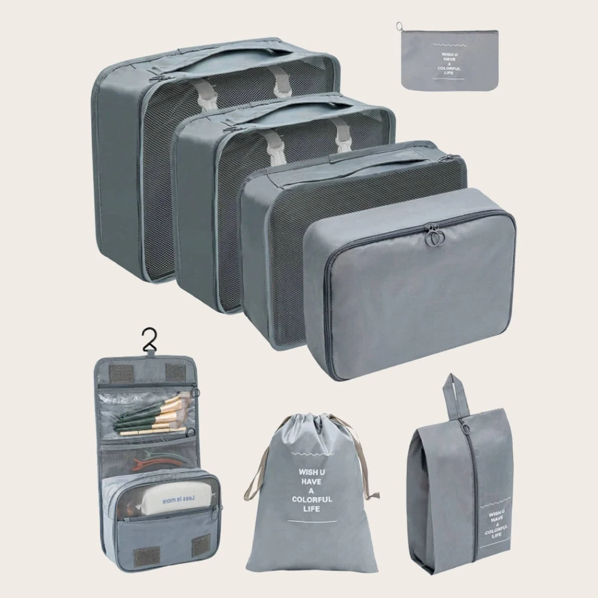 

Набор из 8 органайзеров для путешествий из полиэстера