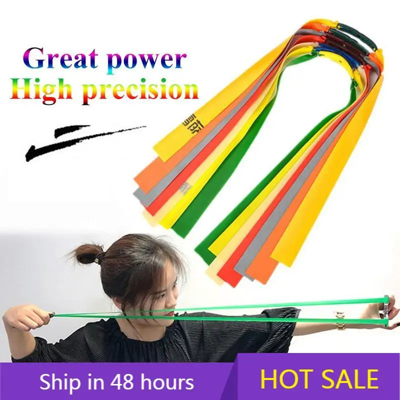 

10Pcs Thickness 0.65mm-1.0mm Outdoor Slingshot Powerful Elastic Flat Rubber Band Hunting Sports Catapult Rubber Tubing Supplies