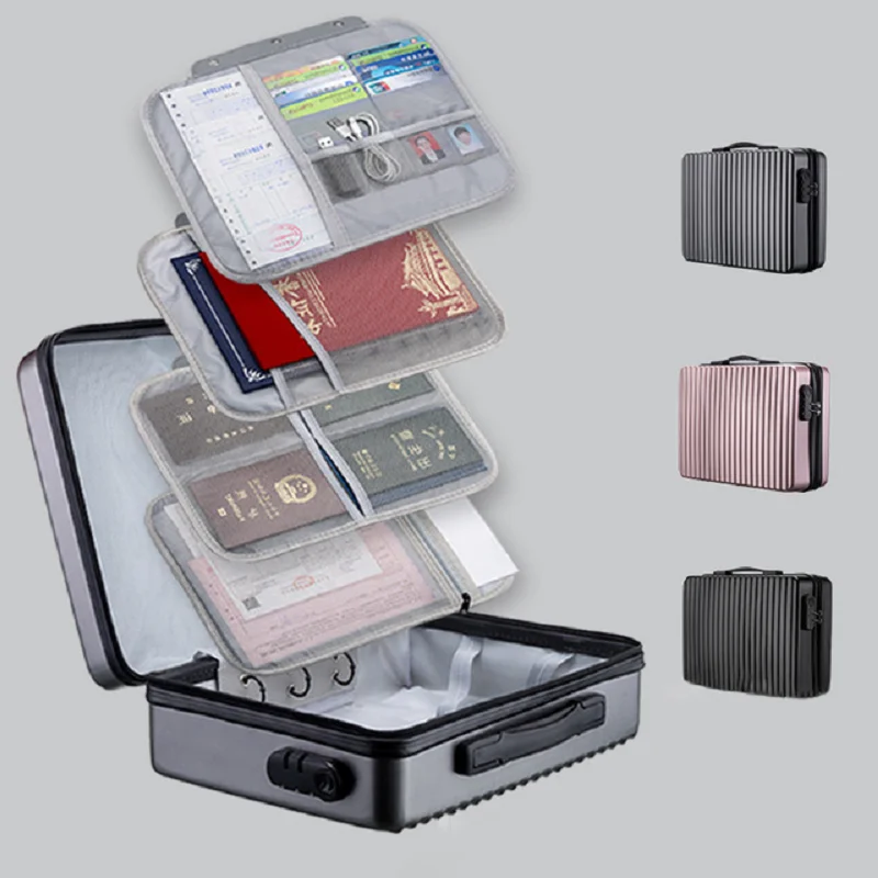 

Large Capacity File Storage Bag Waterproof Hard Shell Document Storage Bag With Lock Perfect Protection Office Accessories