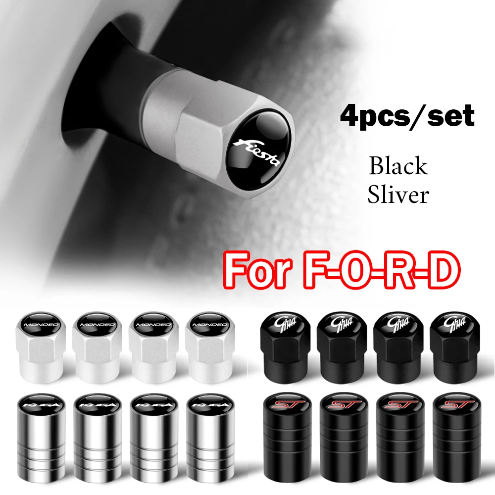 

4PCS Metal Dustproof Cap Car Wheel Tire Valve Stem Cover for Ford Focus 2 MK2 Ranger Mondeo MK4 Mustang Fiesta MK7 S Max Kuga ST