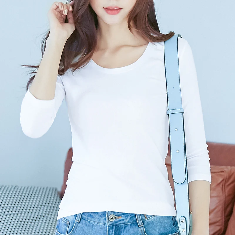 Футболка женская с рукавом 3/4 96% хлопок и 4% спандекс сезон весна-лето