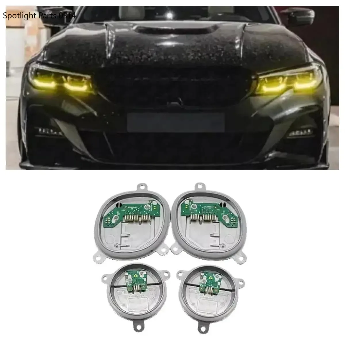 Фото Желтый светодиодный модуль дневных ходовых огней Angel Eye, чип печатной платы для BMW 3 серии G20 G28 320i 330i 340, светодиодные фары 2020-2022 гг. №1