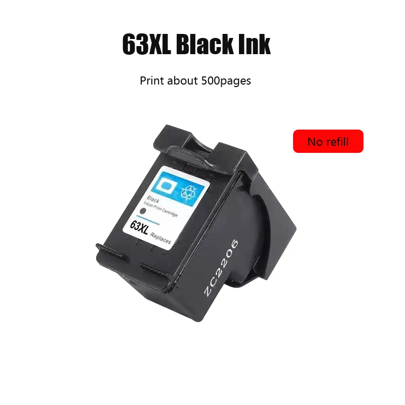 Восстановленный чернильный картридж F6U64A совместимый цветной 63XL для HP Deskjet 1112 2130