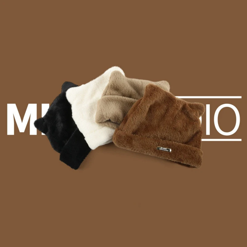 Женские шапки с милыми кошачьими ушками новинка 2024 корейская мода универсальные