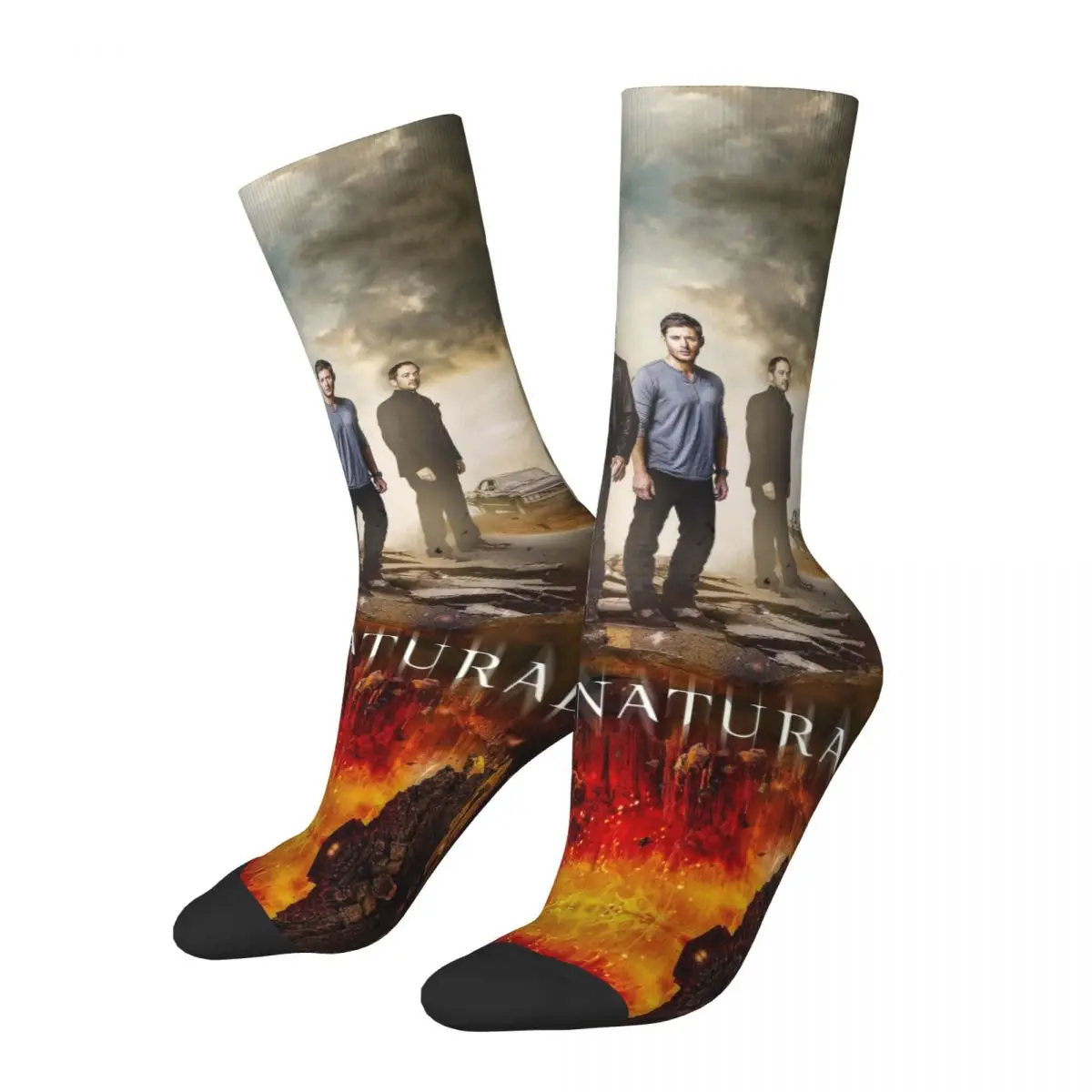 

Happy Male Men Socks Supernatural Movie Sock Carry on My Wayward Son Sam Dean Castiel Women's Socks Spring Summer Autumn Winter