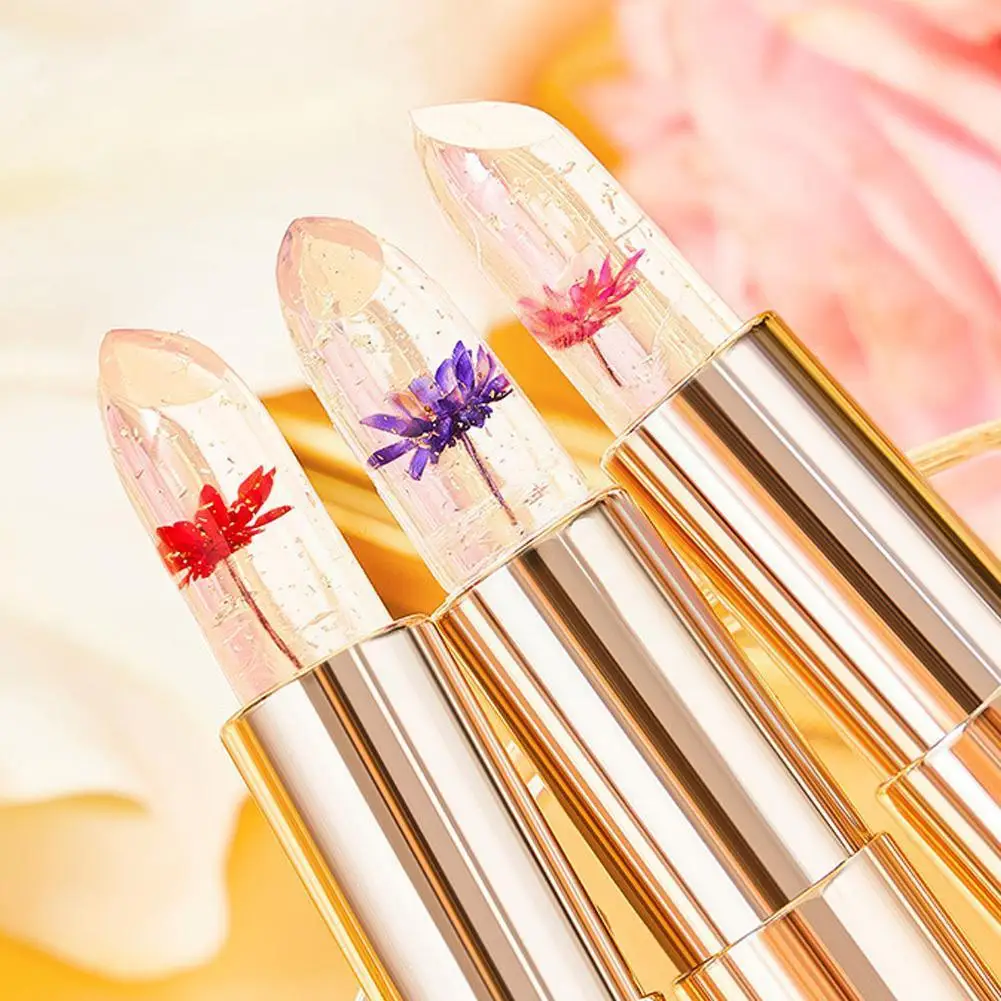 

New Flower Jelly Temperature Color Change Lipstick Clear Long Makeup Waterproof Lipsticks Moisturizing Lasting Products N2C2