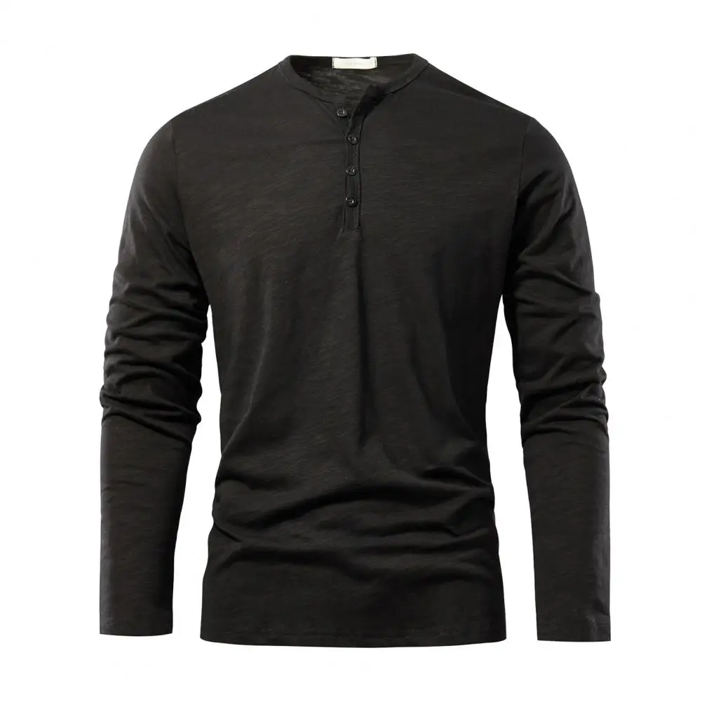 Мужской однотонный пуловер с длинным рукавом и воротником-стойкой