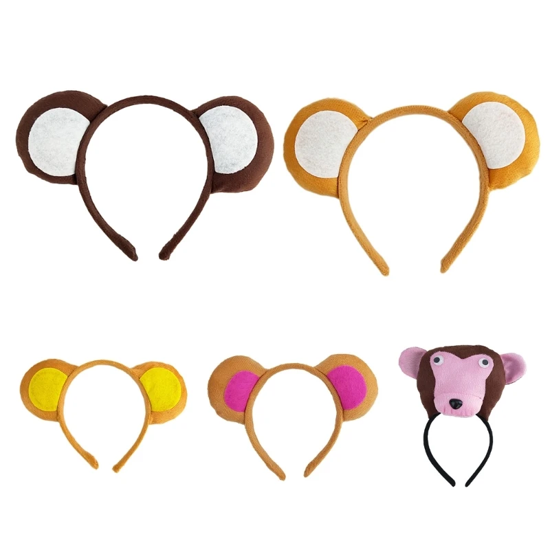 Cute Monkey Ears Hairband Cartoon Animal Anti-slip Makeup Headdress