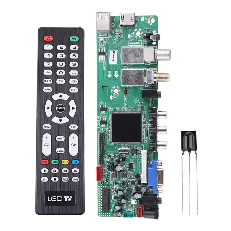 

DVB-S2 DVB-S2 DVB-T2 DVB-C Digital Signal ATV Maple Driver LCD Remote Control Board Launcher Universal Dual USB Media QT526C T.