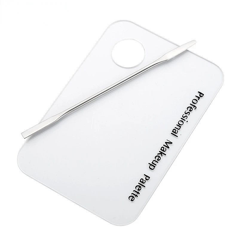 

1 set Acrylic Transparent Makeup Palette Polish Gel Watercolor Oil Painting Mixer with Spatula Nail Art Salon Maicure Tools