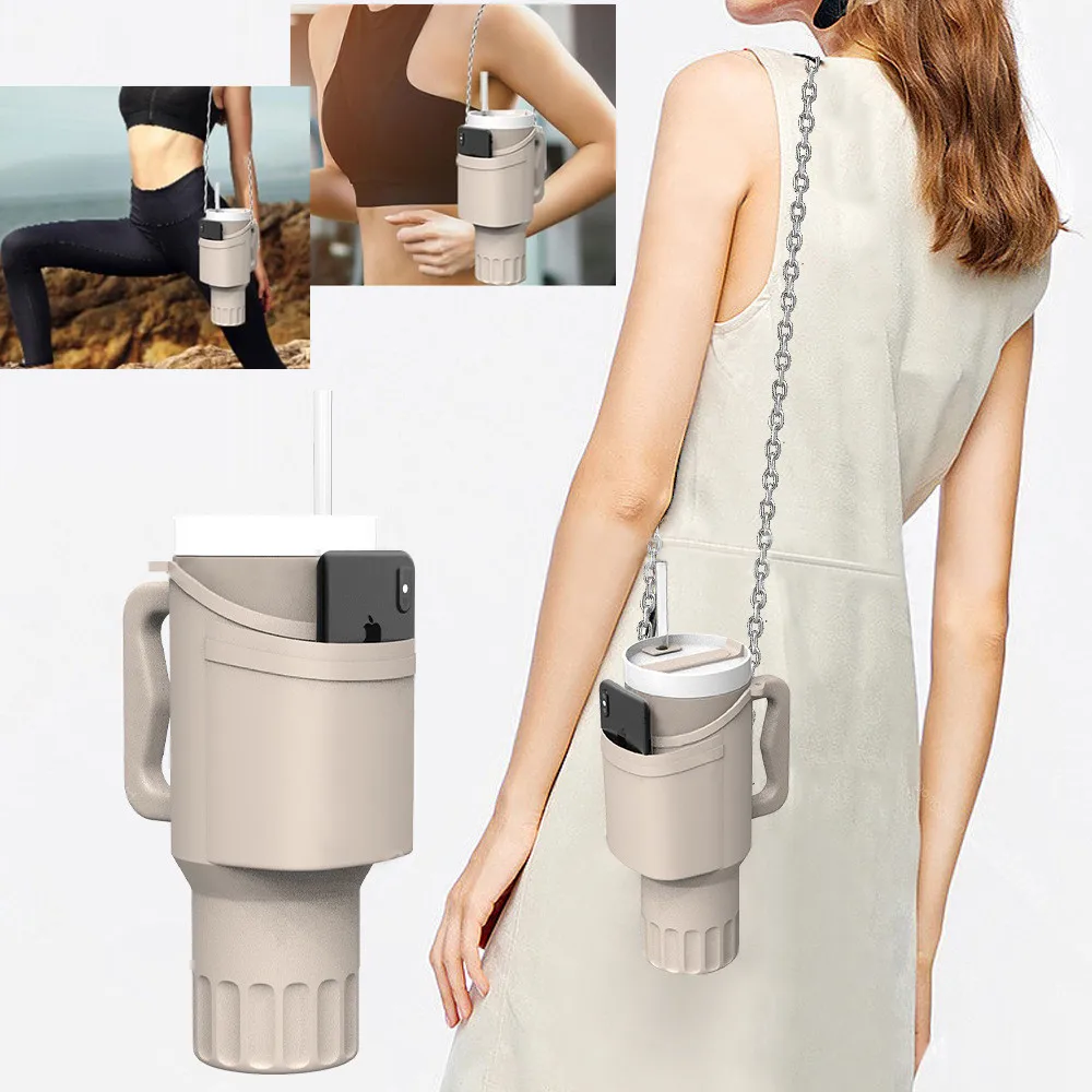 Защитный силиконовый чехол 2 в 1 с чехлом и цепочкой для Кубка Стэнли