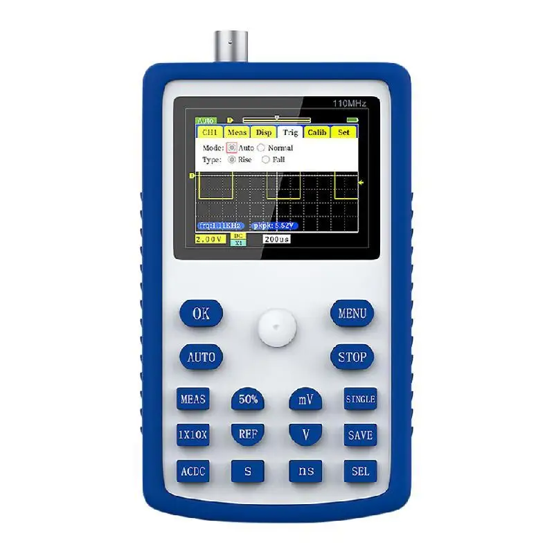 

FNIRSI-1C15 Handheld Mini Portable Digital Oscilloscope 110M Bandwidth 500MSps Sampling Rate Multifunction Waveform Storage