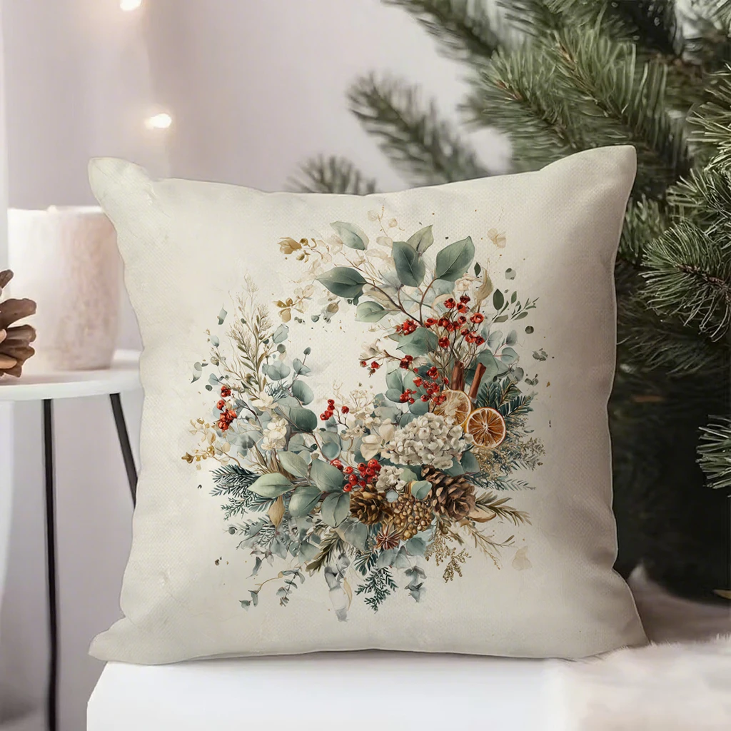 

Наволочка с рисунком рождественской елки подходит для дивана, автомобиля, спальни, декоративная наволочка, наволочка