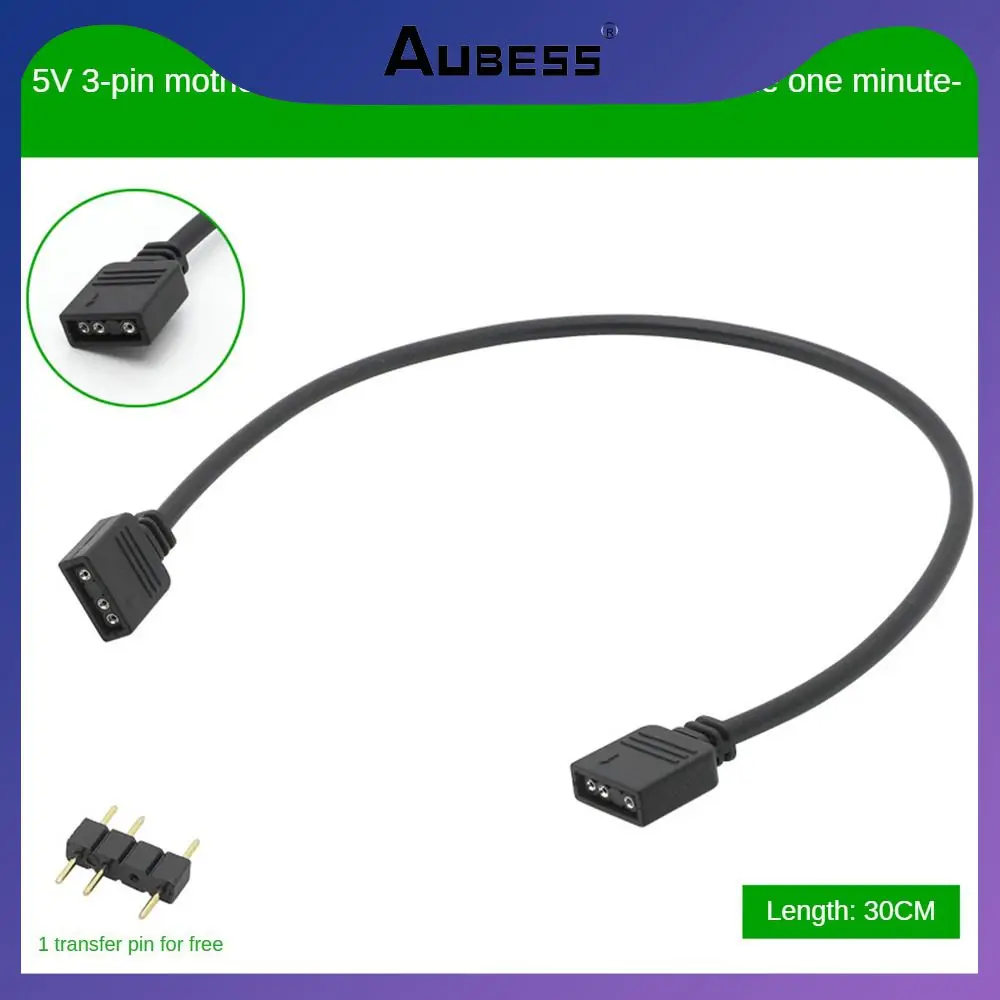 

Black Extension Cord Soft And Resistant To Bending One-to-one Interface Hub Durable Stable Power Supply Splitter 30cm