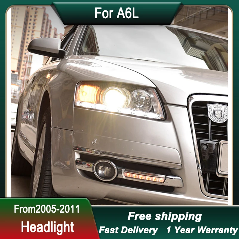 Автомобильные фары для Audi A6L 2005-2011 обновление до Φ новый дизайн передняя фара DRL
