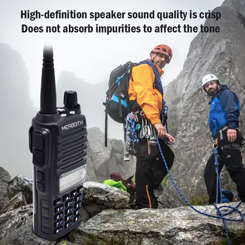 MERODITH walkie talkie 8W 5W  Two-way radio profesional walkie talkie long range Amateur radio receiver VHF UHF transmitter