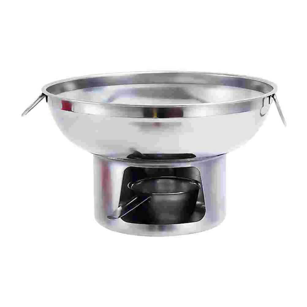 

Pot Hot Shabu Fondue Camping Steel Stainless Stove Cooking Soup Burner Cookware Divider Electric Chinese Melting Picnic