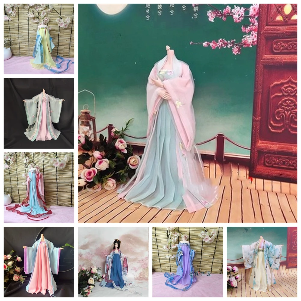 

Customize 1/6 Female Long Dress Classical Hanfu Chinese Ancient Tradition Hanfu Clothing Robe for 12inch Action Figure Model