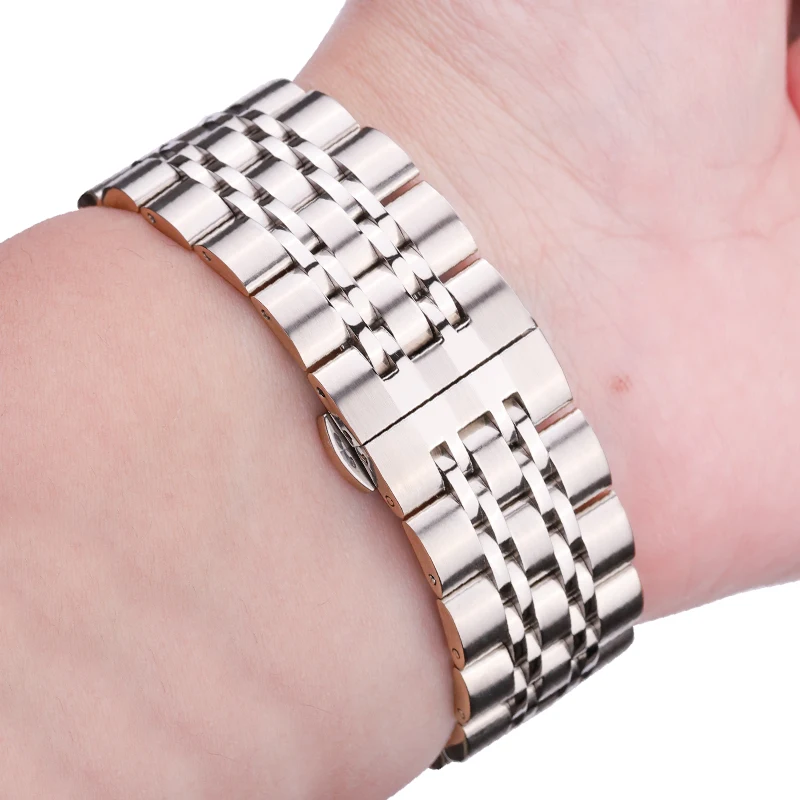 Stainless Steel Watch Bracelet Strap Women Men 20mm 22mm Watchband Solid Metal Silver Gold  Wrist Band Accessories
