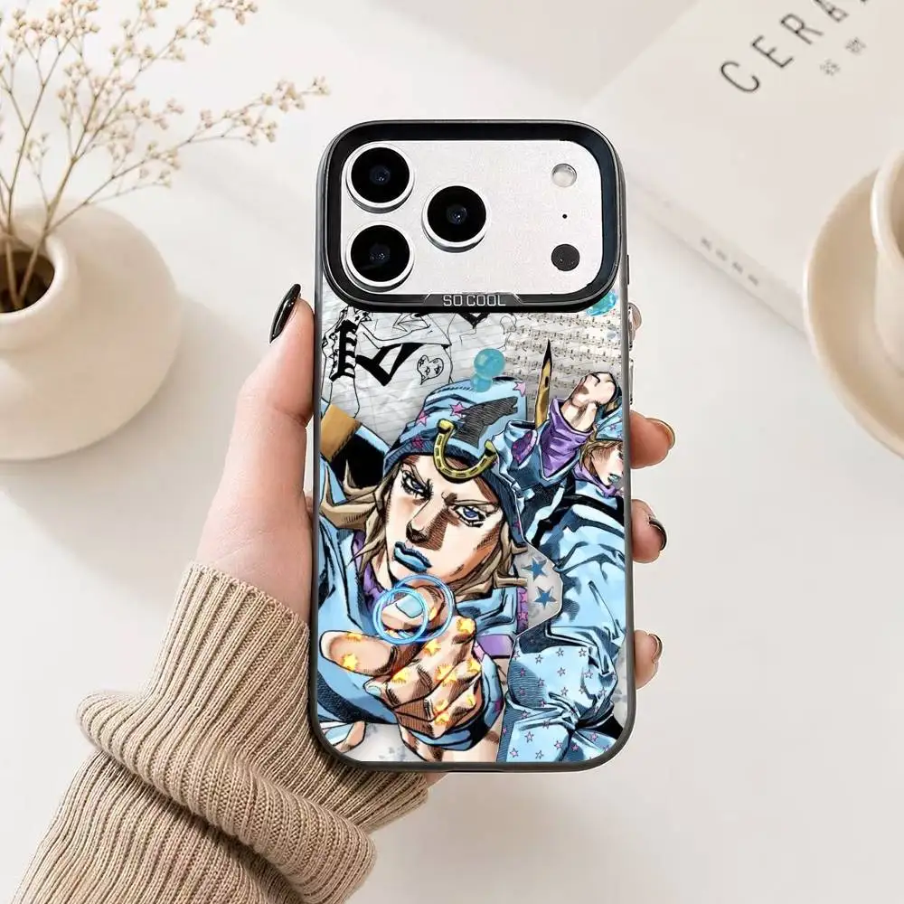 Фото Чехол для телефона Johnny Joestar J-Jojo Anime для iPhone 17, 16, 15, 14, 13, 12, 11 Plus, Pro Max, XS, цветной серебристый чехол-накладка №5