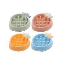 pet dog slow feeding food bowls colorful puppy down eating feeder dish prevent obesity plastic cats supplies yj037