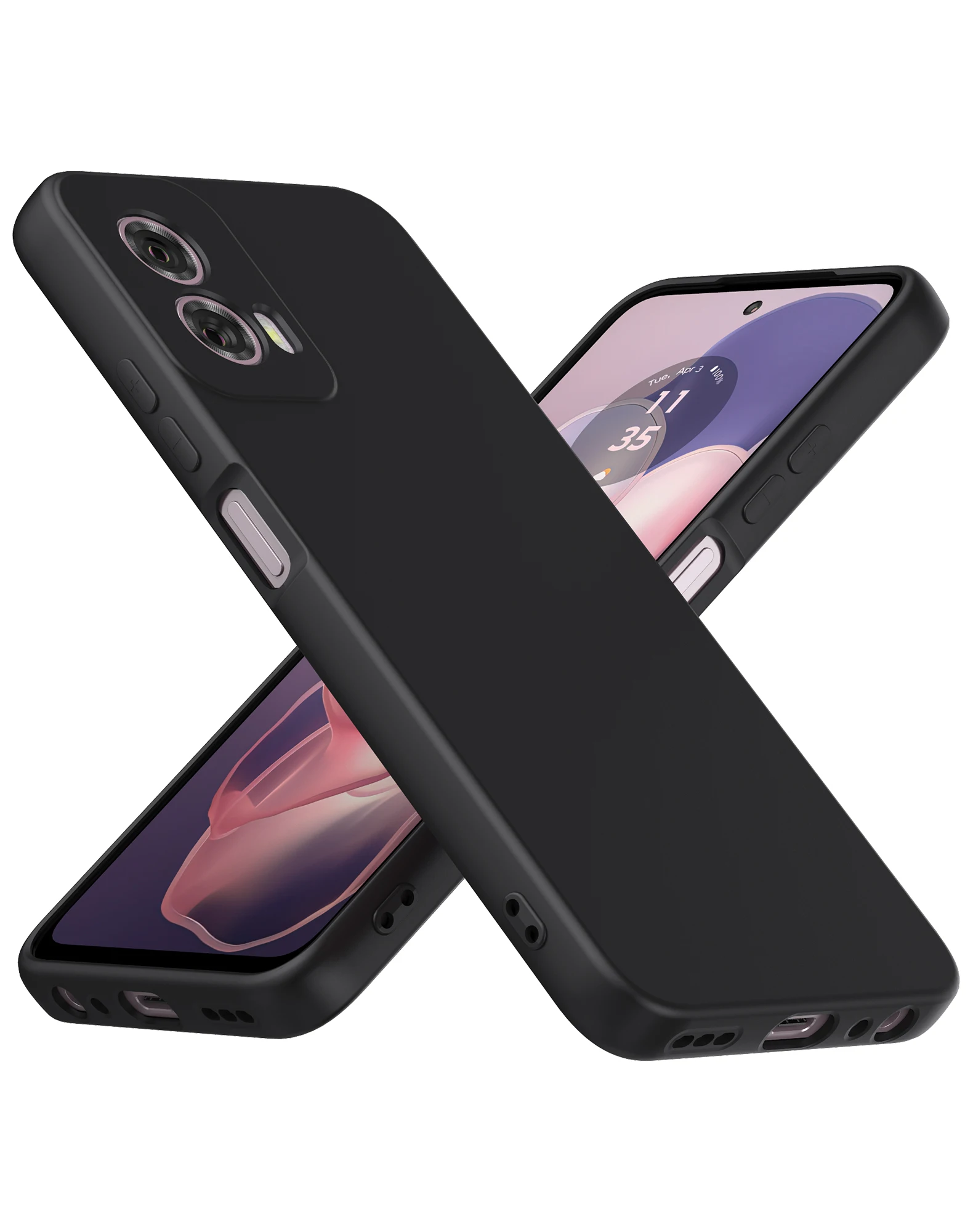 Feitenn для Moto G 5G 2024 силиконовая фотография Power чехол жидкий гелевый каучук мягкая