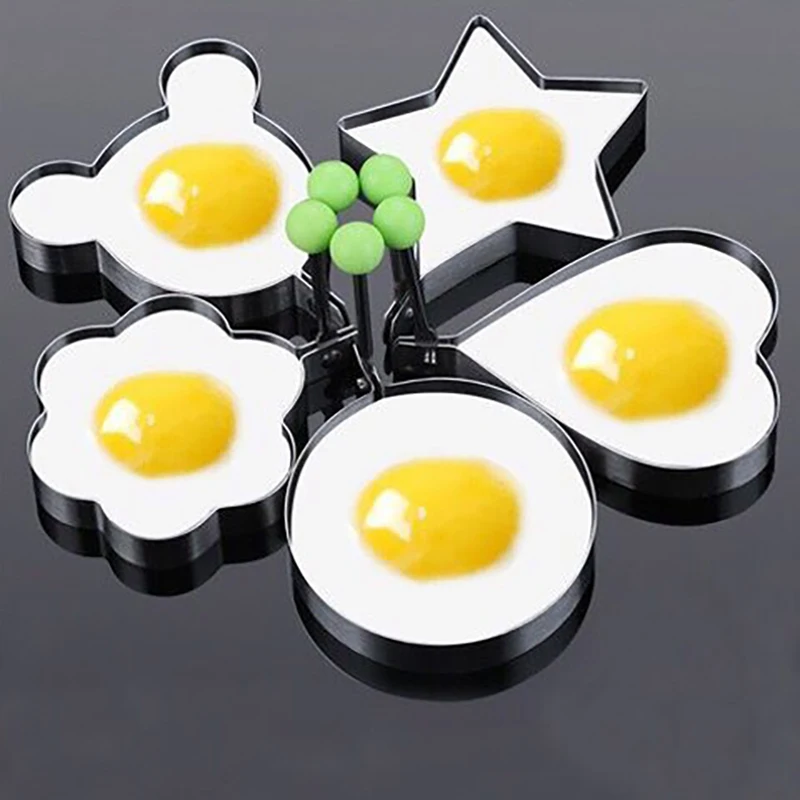 

5 Style Stainless Steel Fried Egg Pancake Shaper Kitchen Accessories Gadget Rings Omelette Mold Mould Frying Egg Cooking Tools
