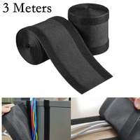hook and loop cable organizer sleeve adjustable wire cover floor carpet cord management for office home organization 1m