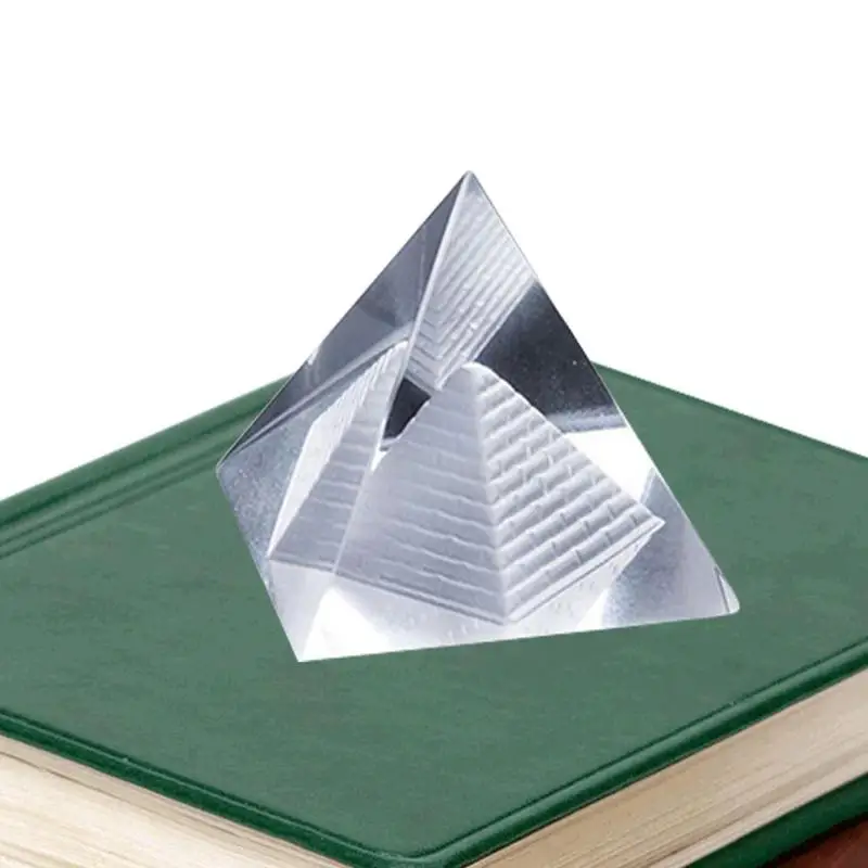 

Hot Sale Energy Healing Small Feng Shui Egypt Egyptian Crystal Clear Pyramid Ornament Home Decor Living Room Decoration