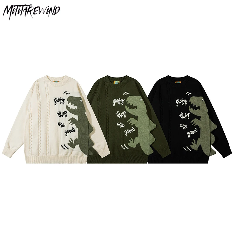 

Модные свободные повседневные свитера, пуловер для пар, трикотажная одежда с круглым вырезом, милая уличная одежда с графическим рисунком, универсальные корейские свитера на осень и зиму