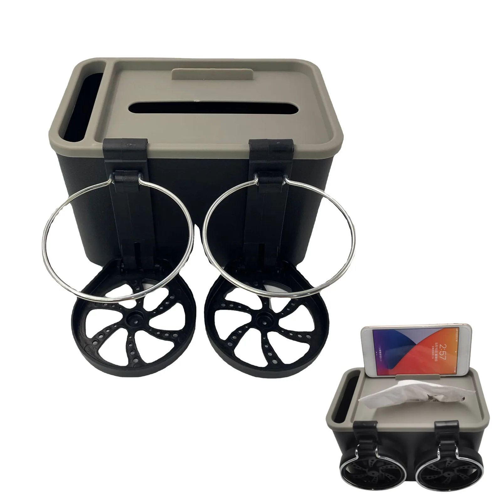 

Car Armrest Storage Box Water Cup Holder Car Seats Tissue Organizer Multifunctional Car Accessories Organizer For Water Cup