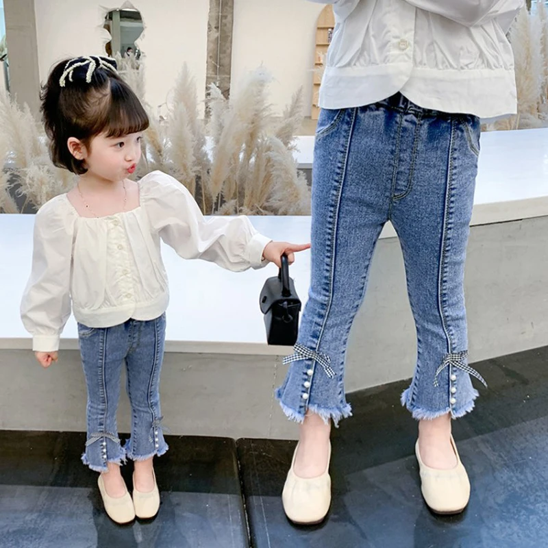 

IENENS Kids Baby Girls Casual Clothes Jeans Trousers Toddler Infant Denim Clothing Pants Children Bottoms 1 2 3 4 5 6 7 Years
