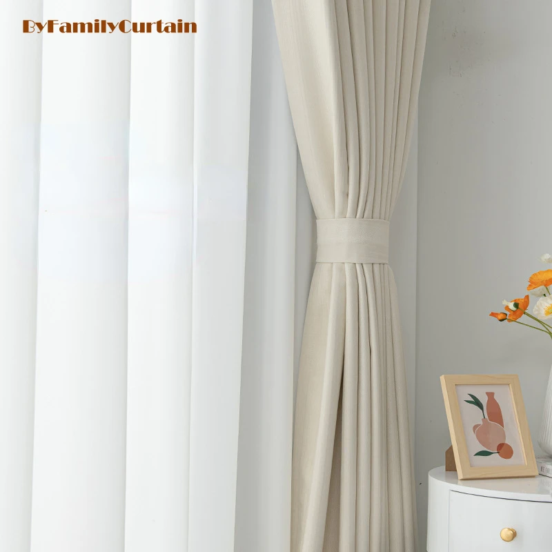 

2022 new cream color ins wind net red curtain small red book with the same style bedroom living room Japanese blackout curtain