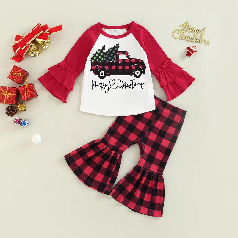 

Детский комплект из футболки с длинным рукавом и брюк-клеш