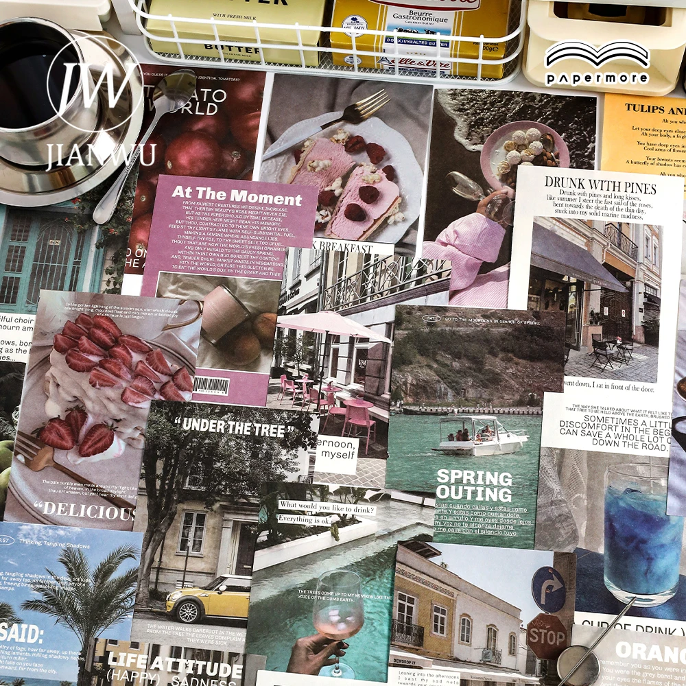 

JIANWU 50 листов Серия Love Again простой пейзаж Декор материал книга креативный Сделай Сам мусор журнал коллаж Декор Канцтовары