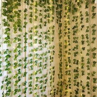 1pc 230cm green vine silk artificial ivy hanging leaf garland plants plastic rattan string %e2%80%8bhome wall garden decoration wedding