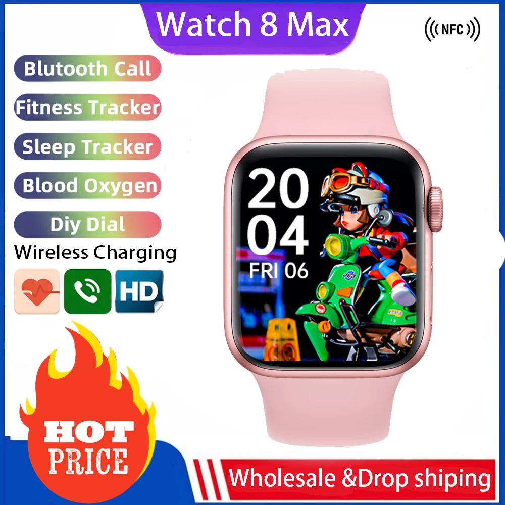 

2023 Original IWO Smart Watch 8 Max Men Women Bluetooth Call Sport Fitness Tracker Wireless Charging NFC SmartWatch PK I7 I8 Pro