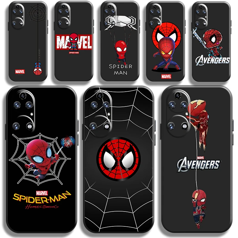 

Marvel Cartoon Spiderman Phone Case For Huawei P50 P40 P30 P20 Pro Lite 5G P Smart Z 2021 Soft TPU Silicone Cover Carcasa Back