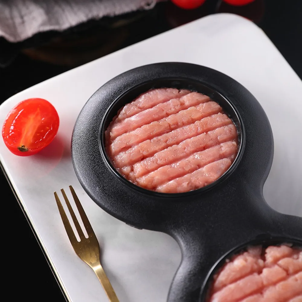 Бытовой ручной пресс для гамбургеров мяса антипригарный двойное отверстие