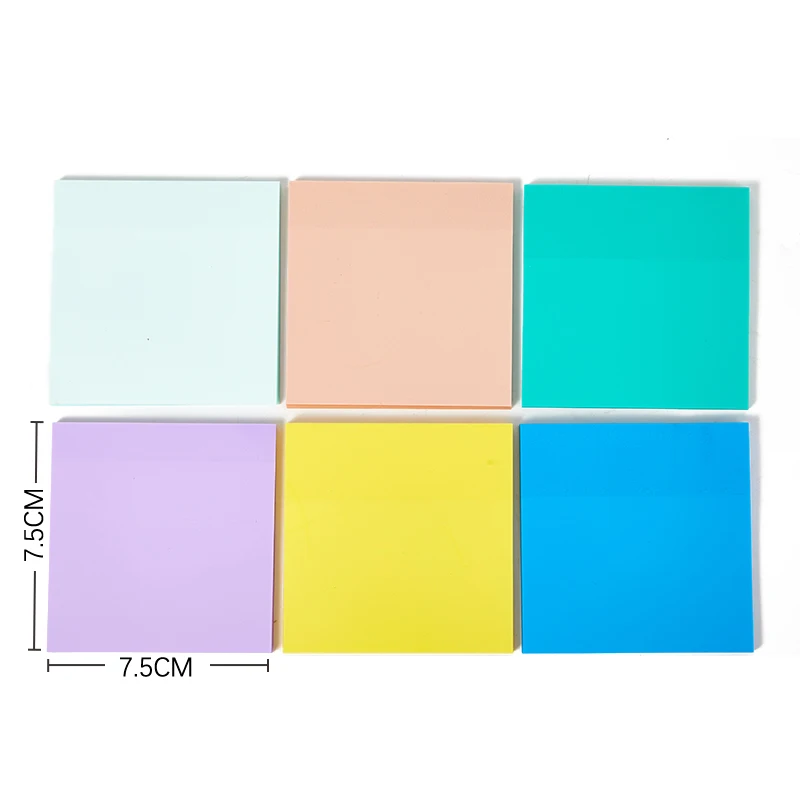 

50 Sheets Stickers Waterproof PET Transparent Sticky Notes Self-Adhesive Memo Pad for Daily To Do List School Office Stationery