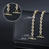 light o shape copper bag chain metal replacement purse chain shoulder crossbody bag strap for small handbag handle
