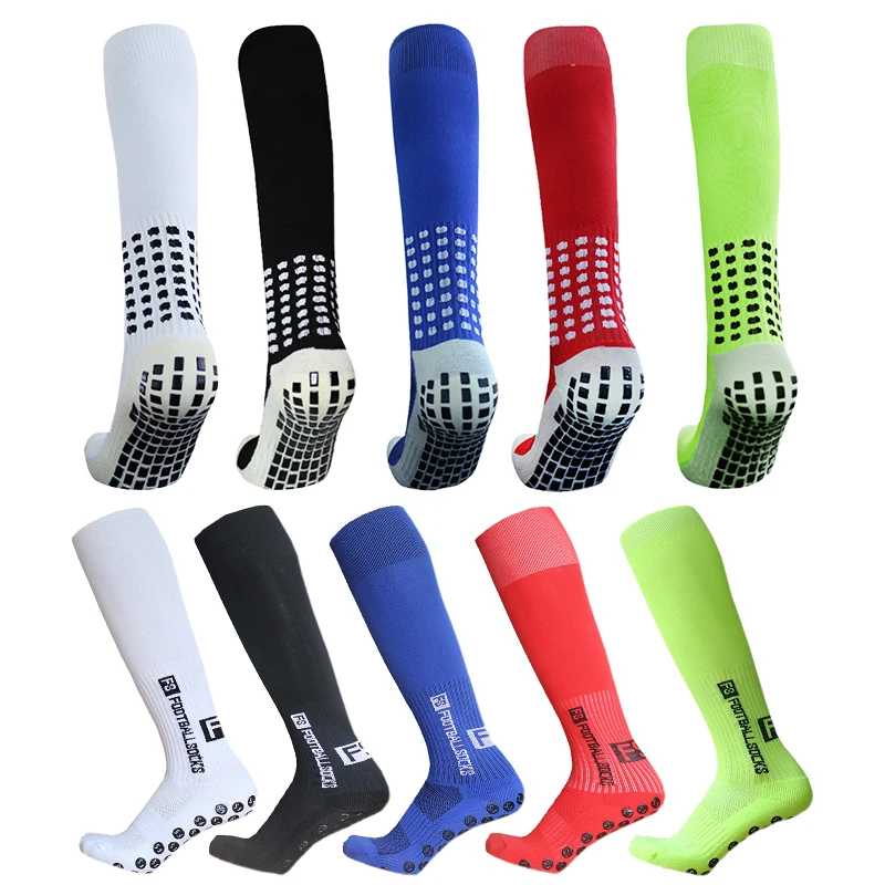 

New Long FS soccer Socks Men Women Sports Round Silicone Non-Slip Grip Football Socks