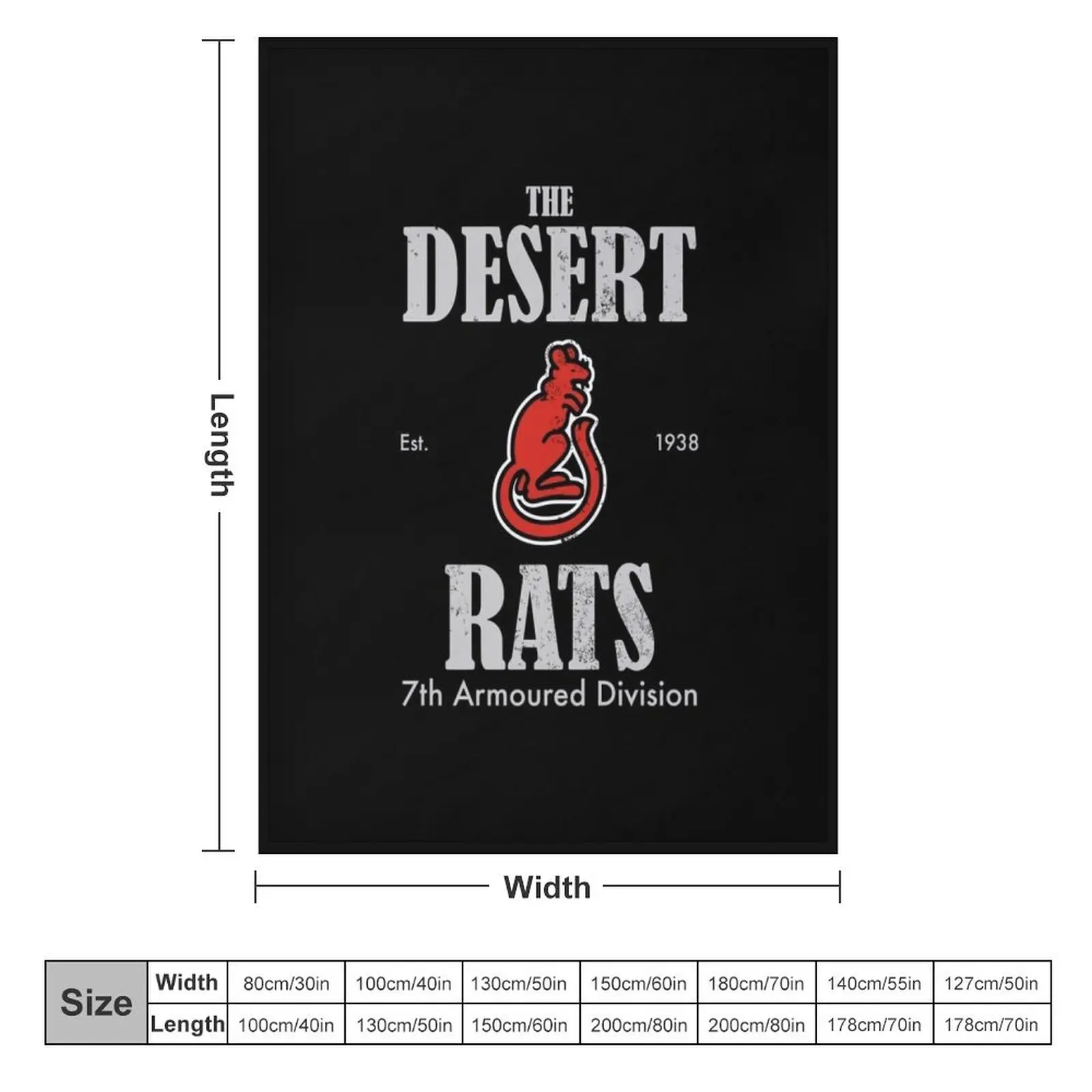 Одеяло с изображением пустынных крыс-7-го огненного разделения (состаренное)
