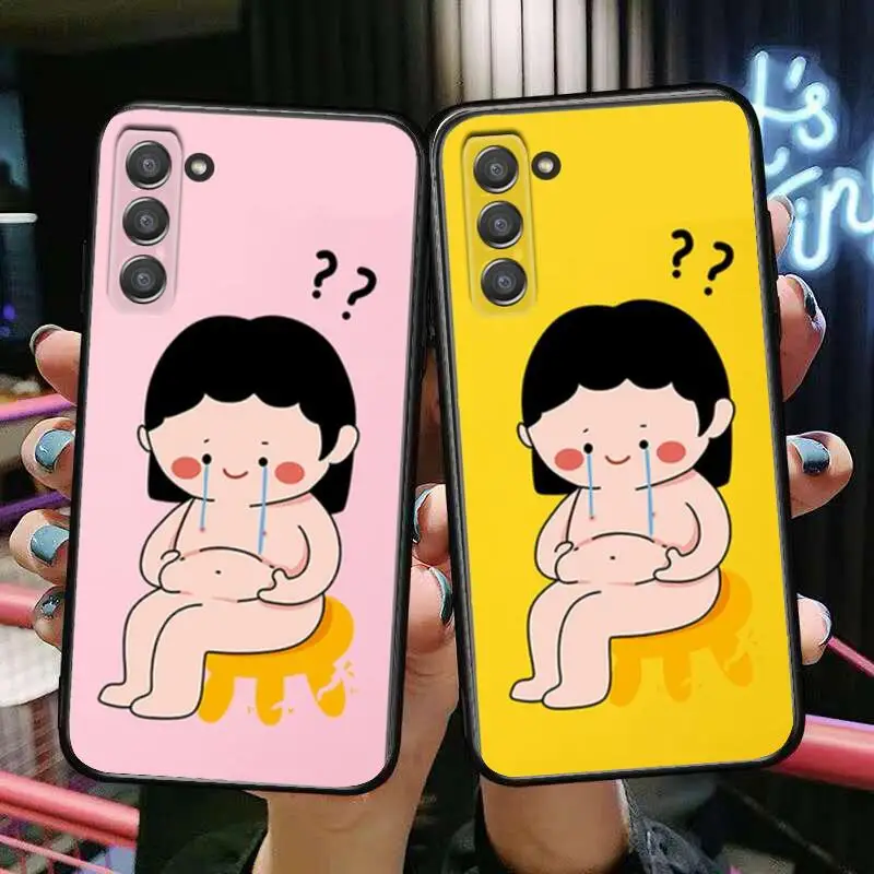 

Fat cute little girl Phone cover hull For SamSung Galaxy s6 s7 S8 S9 S10E S20 S21 S5 S30 Plus S20 fe 5G Lite Ultra Edge