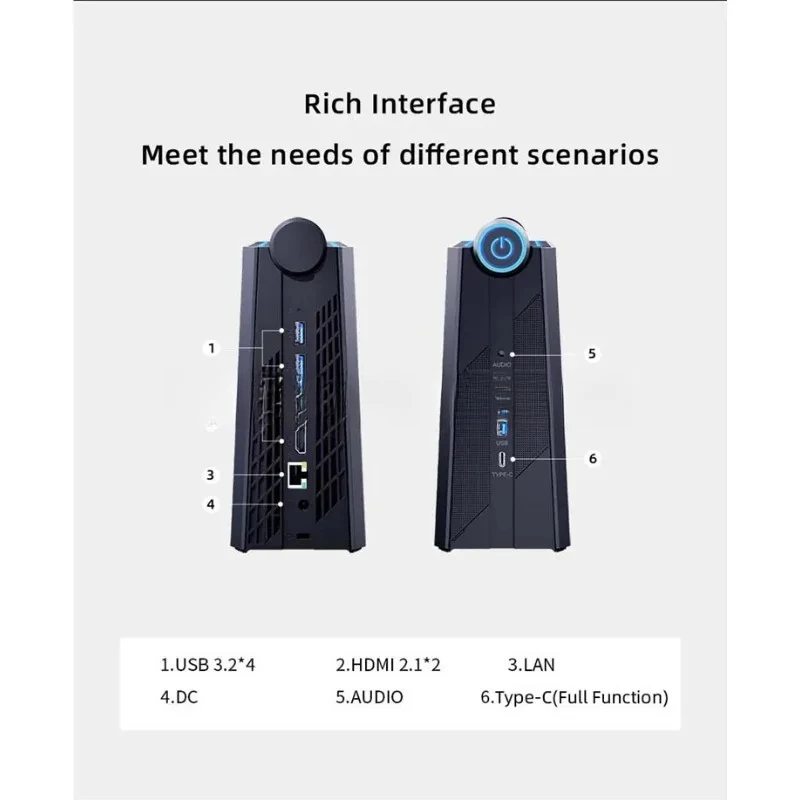 Новинка 2023 игровой ПК am08 pro компьютер Ryze N 9 6900hx DDR5 * 2 4800 МГц 32 ГБ/64 ГБ 512 1Тб. 2280 NVMe/722