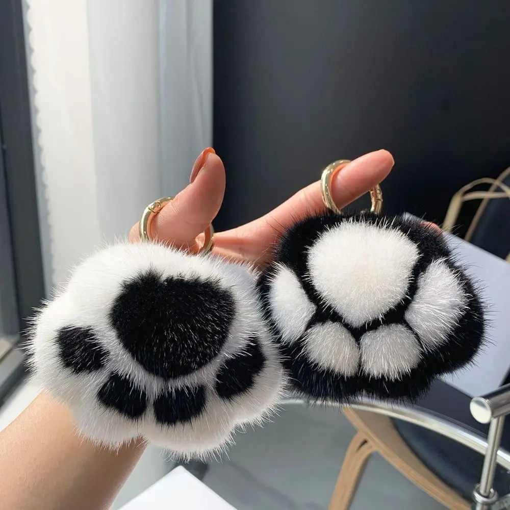 Фото Kawaii милая кукла брелок в виде кошачьей лапы пушистая мягкая плюшевая игрушка плюшевый автомобильный брелок для ключей в виде лапы животного брелок из искусственного меха День святого Валентина №3