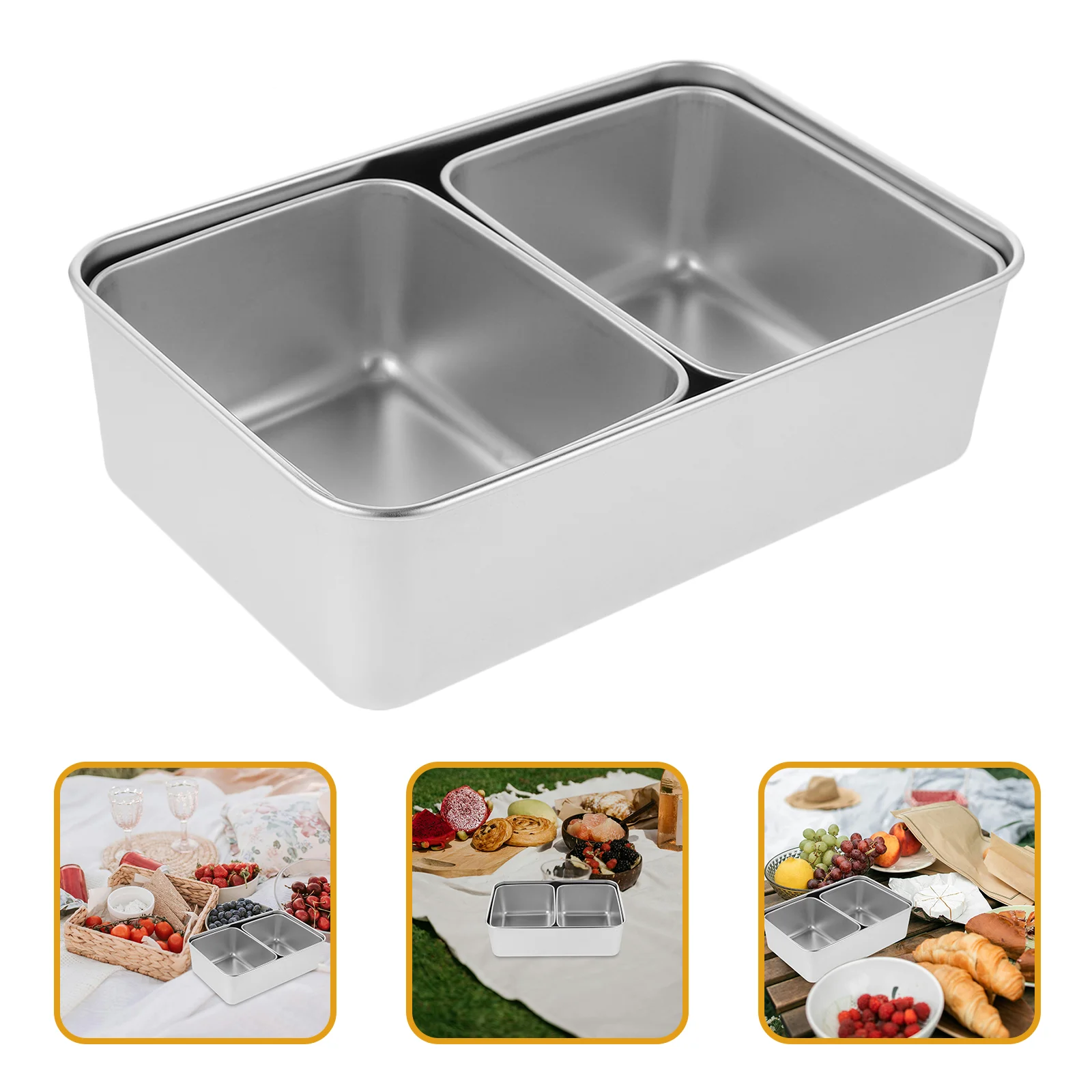 

Snack Compartment Seasoning Box Birthday Decoration Girl Stainless Steel Candy Dish