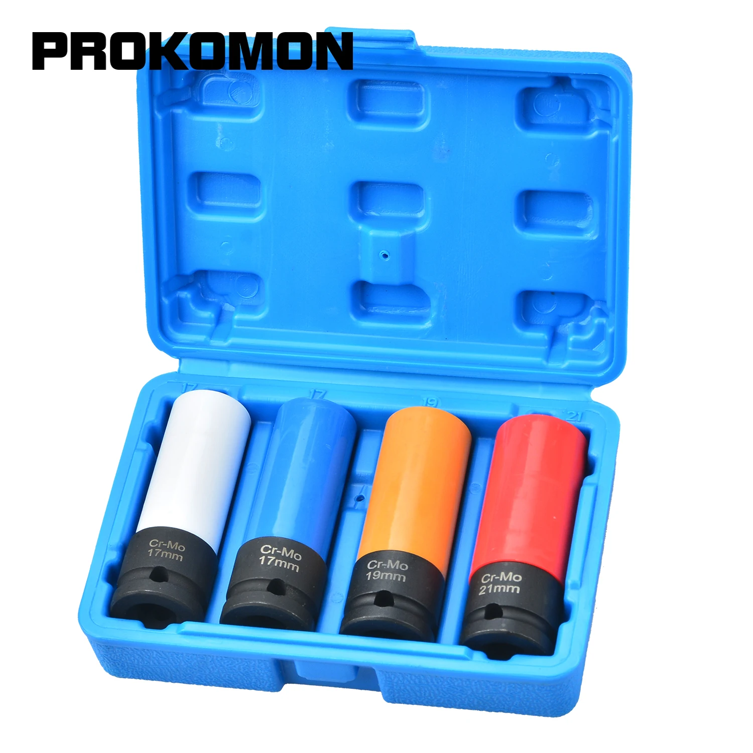 

ASIDI 4PC Alloy Wheel Nut Thin Deep Impact Socket Set 1/2" drive 17mm 17mm 19mm 21mm