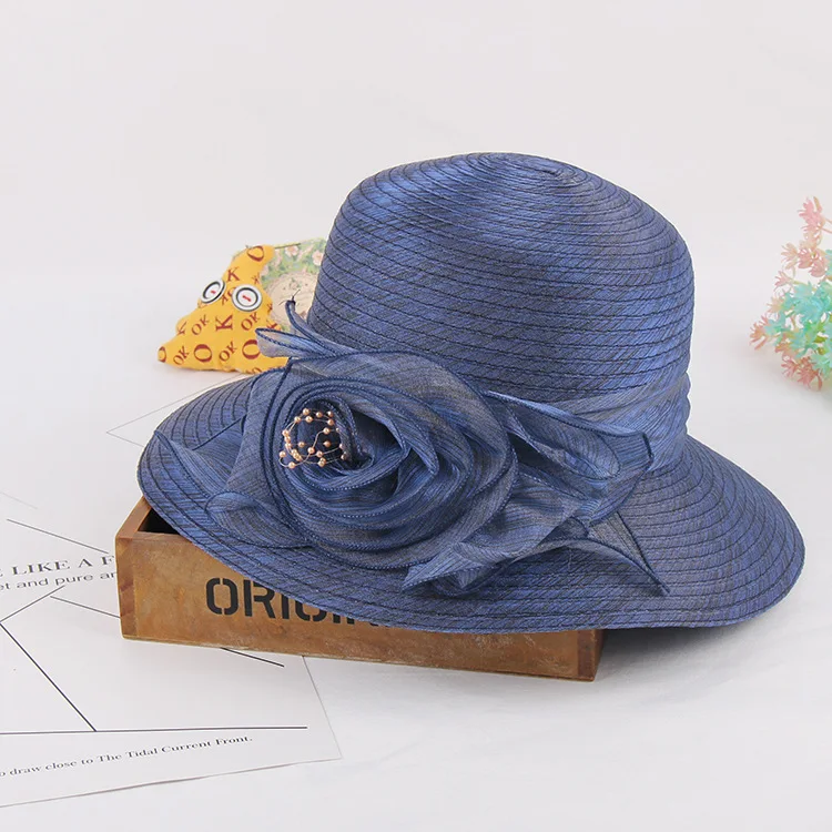 

Church Women Fedora Cap Flower Wedding Party Chapeau Cap Elegant Ladies Marron Floral Fascinator Hats For Kenducky Beach Sun Hat